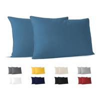 Dreamzie Federa Cuscino Cotone 40x70 cm Blu (Set da 2), OEKO-TEX