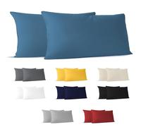 Dreamzie Federa Cuscino Cotone 40x80 cm Blu (Set da 2), OEKO-TEX