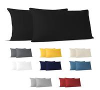 Dreamzie Federa Cuscino Cotone 40x80 cm Nero (Set da 2), OEKO-TEX