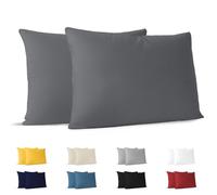 Dreamzie Federa Cuscino Cotone 50x70 cm Antracite (Set da 2), OEKO-TEX