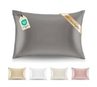 Dreamzie - Federa in seta 50 x 70 cm - 100% seta 19 momme certificate Oeko-TEX® - Benefici per capelli e pelle - Anti-invecchiamento, anti acaro - grigio argento