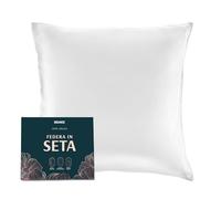 DREAMZIE Federa Sera Cuscino, Federa Seta Ipoallergenica, 19 Momme, 100% Seta, Con Cerniera Nascosta, Certificata OEKO-TEX (Bianco, 40x40cm)