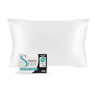 Dreamzie Federa Seta Cuscino 40x80 100% Seta Naturale di Gelso 19 Momme - Federa di Seta Antiacaro e Ipoallergenico - Bianco