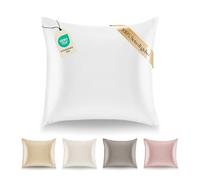 Dreamzie Federa Seta Cuscino 65x65 100% Seta Naturale di Gelso 19 Momme - Federa di Seta Antiacaro e Ipoallergenico - Bianco