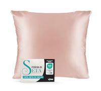 Dreamzie Federa Seta Cuscino 65x65 100% Seta Naturale di Gelso 19 Momme - Federa di Seta Antiacaro e Ipoallergenico - Rosa Chiaro