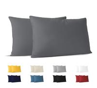 Dreamzie Federe 50x80 (Set di 2) - Antracite - Federe Cuscino 50x80 cm - 100% Jersey di Cotone - Federa da Cuscino - Copri Cuscino per Letto - Fodera Protezione per Cuscino