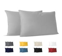 Dreamzie Federe 50x80 (Set di 2) - Grigio - Federe Cuscino 50x80 cm - 100% Jersey di Cotone - Federa da Cuscino - Copri Cuscino per Letto - Fodera Protezione per Cuscino