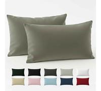 Dreamzie Federe Cotone Rinforzato 40x60, Set da 2, Grigio Chiaro, Oeko-Tex
