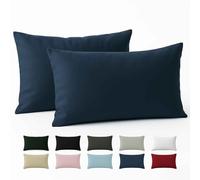Dreamzie Federe Cotone Rinforzato 40x80, Set da 2, Blu Scuro, Oeko-Tex