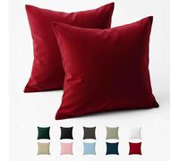 Dreamzie Federe Cotone Rinforzato 60x60, Set da 2, Borgogna, Oeko-Tex