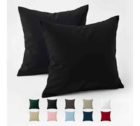Dreamzie Federe Cotone Rinforzato 60x60, Set da 2, Nero, Oeko-Tex