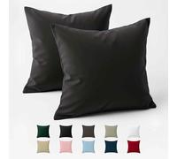 Dreamzie Federe Cotone Rinforzato 65x65, Set da 2, Antracite, Oeko-Tex