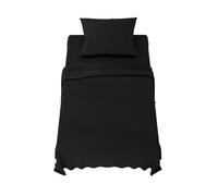 Dreamzie Lenzuola Letto Singolo 90x190 cm - Completo Lenzuola 3 Pezzi in Microfibre - Lenzuolo con Angoli - Lenzuola Sopra - 1 Federa 65x65 - Lenzuola Letto Singolo 90x190cm Nero