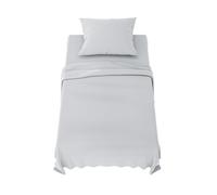 Dreamzie Lenzuola Letto Singolo 90x190 cm - Completo Lenzuola 3 Pezzi in Microfibre - Lenzuolo con Angoli - Lenzuola Sopra - 1 Federa 50x80 - Lenzuola Letto Singolo 90x190cm Grigio Chiaro
