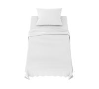 Dreamzie Lenzuola Letto Singolo 90x190 cm - Completo Lenzuola 3 Pezzi in Microfibre - Lenzuolo con Angoli - Lenzuola Sopra - 1 Federa 65x65 - Lenzuola Letto Singolo 90x190cm Bianco