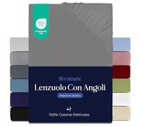 Dreamzie Lenzuola Letto Singolo Cotone 100x200 cm, Altezza Materasso fino a 22 cm - Lenzuolo Con Angoli Singolo - Antracite - Certificato senza Prodotti Chimici (Oeko TEX)