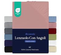 Dreamzie Lenzuola Letto Singolo Cotone 100x200 cm, Altezza Materasso fino a 22 cm - Lenzuolo Con Angoli Singolo - Rosa - Certificato senza Prodotti Chimici (Oeko TEX)
