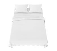 Dreamzie Lenzuola Matrimoniali 160x200 cm - Completo Lenzuola 4 Pezzi in Microfibre - Lenzuolo con Angoli - Lenzuola Sopra - 2 Federa 65x65 - Lenzuola Matrimoniali 160x200cm Bianco