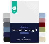 Dreamzie Lenzuola Matrimoniali Cotone 120x200 cm, Altezza Materasso fino a 22 cm - Coprimaterasso Matrimoniale - Bianco - Certificato senza Prodotti Chimici (Oeko TEX)