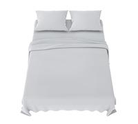 Dreamzie Lenzuola Una Piazza e Mezza 140x200 cm - Completo Lenzuola 4 Pezzi in Microfibre - Lenzuolo con Angoli - Lenzuola Sopra - 2 Federa 65x65 - Lenzuola Una Piazza e Mezza 140x200cm Grigio Chiaro