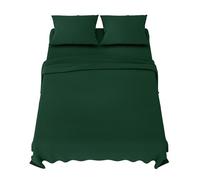Dreamzie Lenzuola Una Piazza e Mezza 140x200 cm - Completo Lenzuola 4 Pezzi in Microfibre - Lenzuolo con Angoli - Lenzuola Sopra - 2 Federa 65x65 - Lenzuola Una Piazza e Mezza 140x200cm Verde