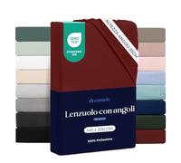Dreamzie Lenzuolo con Angoli 140x200 cm - Altezza Materasso fino a 33 cm- 100% Microfibra - Borgogna - Certificato Oeko TEX, Lenzuola Letto con Angoli ed Elastico