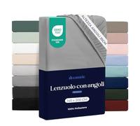 Dreamzie Lenzuolo con Angoli 140x200 cm - Altezza Materasso fino a 33 cm- 100% Microfibra - Grigio - Certificato Oeko TEX, Lenzuola Letto con Angoli ed Elastico
