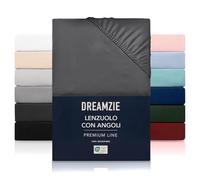 Dreamzie Lenzuolo con Angoli 150x200 cm - Altezza Materasso fino a 33 cm- 100% Microfibra - Grigio Scuro - Certificato Oeko TEX, Lenzuola Letto con Angoli ed Elastico