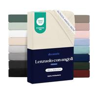 Dreamzie Lenzuolo con Angoli 80x200 cm - Altezza Materasso fino a 33 cm- 100% Microfibra - Beige - Certificato Oeko TEX, Lenzuola Letto con Angoli ed Elastico