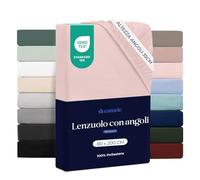 Dreamzie Lenzuolo con Angoli 80x200 cm - Altezza Materasso fino a 33 cm- 100% Microfibra - Rosa - Certificato Oeko TEX, Lenzuola Letto con Angoli ed Elastico
