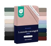 Dreamzie Lenzuolo con Angoli 90x200 cm - Altezza Materasso fino a 33 cm- 100% Microfibra - Rosa Cipria - Certificato Oeko TEX, Lenzuola Letto con Angoli ed Elastico