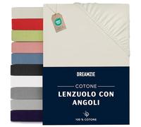 Dreamzie Lenzuolo Con Angoli Cotone - 120x200 - Oeko Tex certificato - Beige - Lenzuola una Piazza e Mezza 120x200