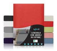 Dreamzie Lenzuolo Con Angoli Cotone - 140x190/200 - Oeko Tex certificato - Rosso - Lenzuola Francese 140x190/200