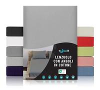 Dreamzie Lenzuolo con Angoli Cotone - 80x190/200 - Oeko Tex Certificato - Grigio - Lenzuola Angoli Bambini 80x190/200