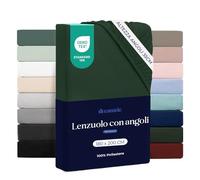 Dreamzie Lenzuolo con Angoli Matrimoniale 180x200 cm - Altezza Materasso fino a 33 cm- 100% Microfibra - Verde - Certificato Oeko TEX, Lenzuola Letto con Angoli ed Elastico