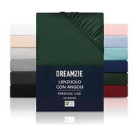 Dreamzie Lenzuolo con Angoli Piazza e Mezza 100x200 cm - Altezza fino a 35 cm - 100% Microfibra - Verde Certificato senza Prodotti Chimici (Oeko TEX), Lenzuola Letto con Angoli ed Elastico