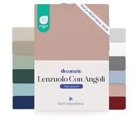 Dreamzie Lenzuolo con Angoli Piazza e Mezza 100x200 cm - Angoli da 35 cm per Materassi Spessi - 100% Microfibra - Rosa Chiaro, Certificato senza Prodotti Chimici (Oeko-TEX)