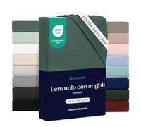 Dreamzie Lenzuolo con Angoli Singolo 80x200 cm - Altezza Materasso fino a 33 cm - 100% Microfibra - Verde Petrolio - Certificato Oeko TEX, Lenzuola Letto con Angoli ed Elastico