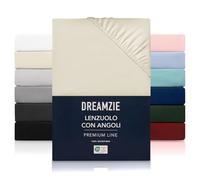 Dreamzie Lenzuolo con Angoli Singolo 90x190cm - Altezza fino a 33 cm - 100% Microfibra - Beige - Certificato senza Prodotti Chimici (Oeko TEX), Lenzuola Letto con Angoli ed Elastico