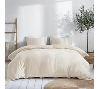 Dreamzie Set Copripiumino Matrimoniale Cotone Satino - Beige - Copripiumino 220x240 e 2x Federe 80x80 cm - Certificato Oeko-Tex - 3 Pezzi