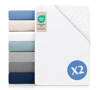 Dreamzie Set di 2 Lenzuolo Con Angoli - 180x200 - Microfibra Oeko Tex Certificado - Bianco Alabastro - Lenzuolo sotto con Angoli Matrimoniale 180x200