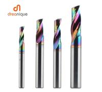 Dreanique 1 pz 3.175 4 6 8mm CNC Singola Flauto In Lega di Carburo Solido Fresa, Rivestimento DLC Fresa Bit Per Alluminio