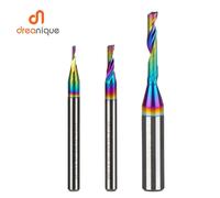 Dreanique 1 pz 3.175 6.35mm Pollici CNC Singola Flauto Solido Solido In Lega di Carburo Fresa DLC Rivestimento Fresa per Alluminio