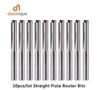 Dreanique 10 pz/lotto 3.175mm Gambo 2 Flauto in metallo duro Fresa in metallo duro CNC Router Bit Punta per incisione Slot dritto Fresa
