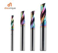Dreanique 1pc 3.175 4 6 8mm Fresa in lega di metallo duro a scanalatura singola, punta per fresa con rivestimento DLC per alluminio