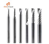 Dreanique 1pc AAAAA Spirale Singola Flauto Fresa Per La Lavorazione Del Legno Acrilico ACM 3D Fresatura Intaglio Incisione Bit Fresa