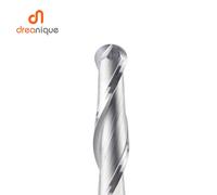 Dreanique 1pc fresa in metallo duro con punta sferica 2 flauti R0.5-R4.0 punta per fresa per legno e alluminio W2B
