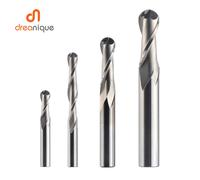 Dreanique 1pc fresa in metallo duro con punta sferica 2 flauti R0.5-R4.0 punta per fresa per legno e alluminio W2B