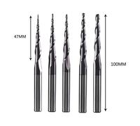 Dreanique 1pc gambo da 8mm P2BC punta a sfera conica rivestita in metallo duro da R0.5 a R2.0 per incisione 3D su legno