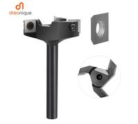Dreanique 3-Flute shank 1/2 "pialla per legno diametro di taglio 50MM Shank guitboard Surfacing Router Bit inserto lastra in metallo duro